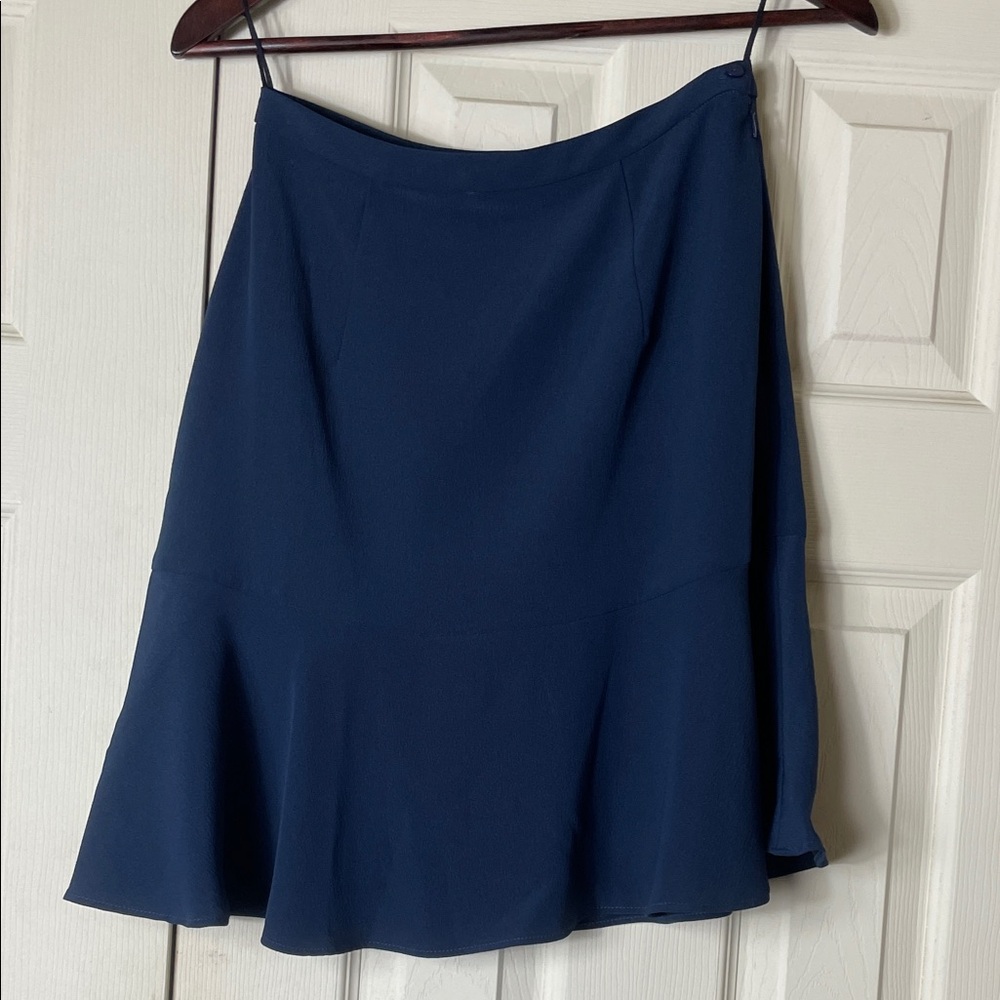 Carven Deep Blue A-Line Skirt